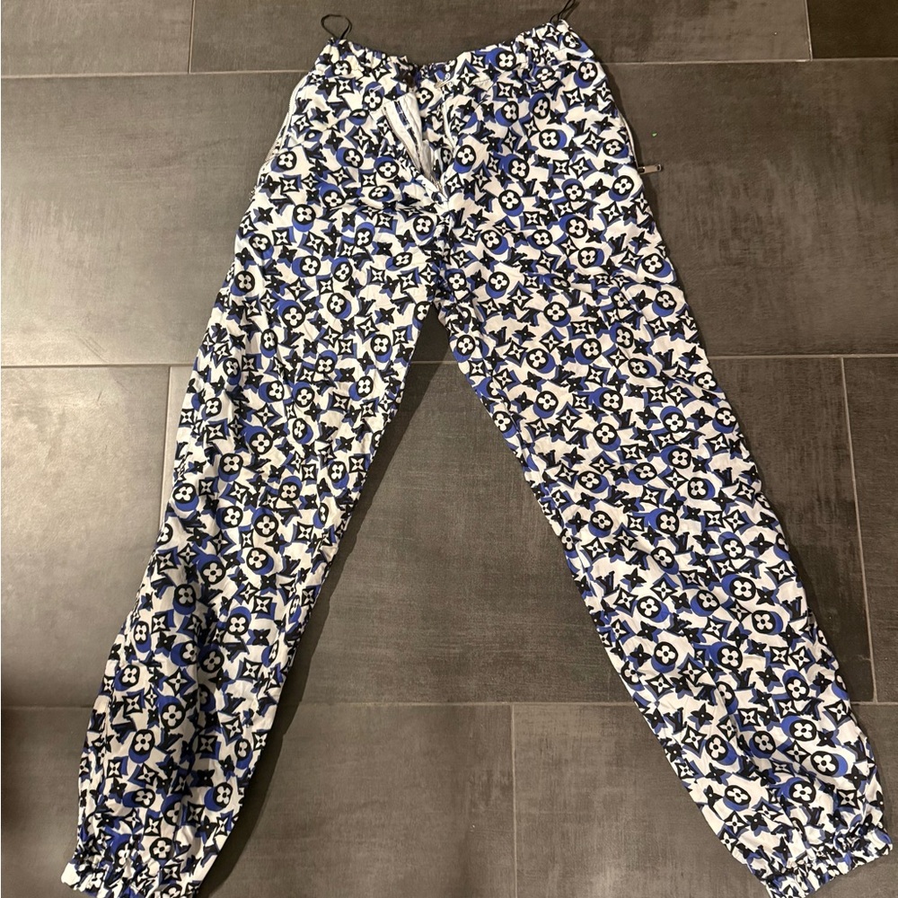 Louis Vuitton Blue and White Floral Shorts